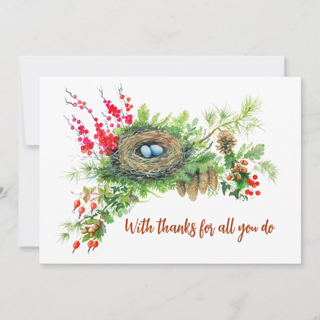 Woodland Treasures Gratitude Thanksgiving Julkort (Framsida)