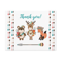 Woodland Tribal Boho Baby Shower Tackkort