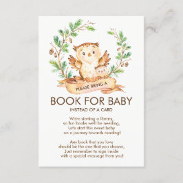 Woodland Uggla Baby Shower Bok för Baby Card Inbjudningar