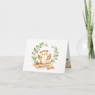 Woodland Uggla Baby Shower Tackkort