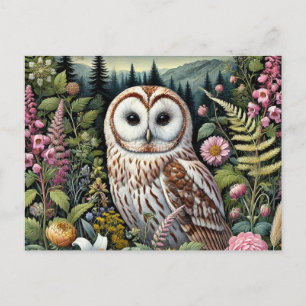 Woodland Uggla vykort Majestic Forest Uggla Art