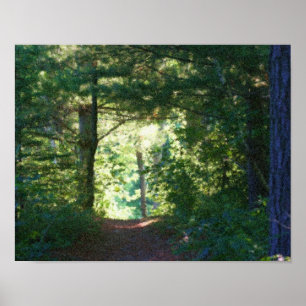 Woodland Väg Seurat Oil Photo Painting Poster