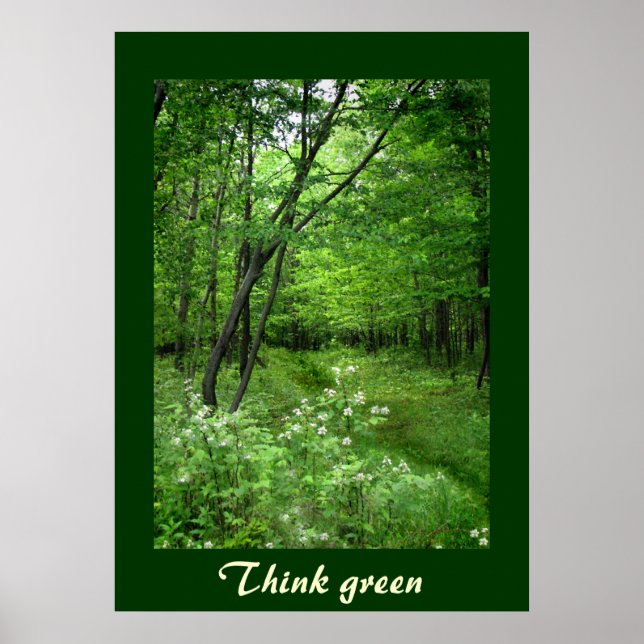 Woodland Väg Think Green Poster (Framsidan)