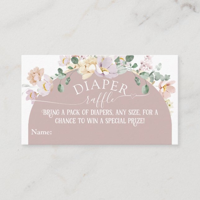 Woodland vår blommigt Flicka Baby Shower-kalender Tilläggskort (Framsida)