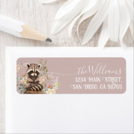 Woodland vår blommigt Girl Baby Shower Returadress Etikett