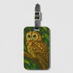 Woodland Watcher - Realistisk Uggla Art Bagagebricka