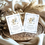 Woodland Watercolor Blue Ribbon Squirrel Baby  Tack Kort<br><div class="desc">Express heartfelt gratitude after your baby shower with this elegant Watercolor Blue Ribbon Squirrel Thank You Card. A charming little squirrel holds a delicate bouquet of wildflowers tied with soft blue ribbons, framed by graceful blue-ribbon borders on a crisp white background with navy envelope contrast. The front features simple, warm...</div>