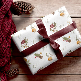 Woodland Watercolor Woodsy Mushroom Monogram Presentpapper