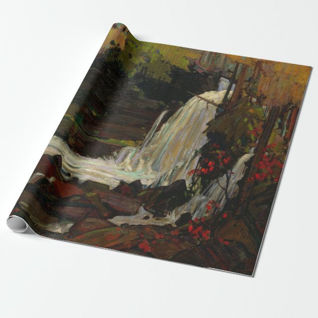 Woodland Waterfall Kanada Landskap av Tom Thomson Presentpapper (Utrullad)