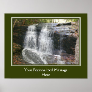 Woodland Waterfall Nature Art Personlig Poster