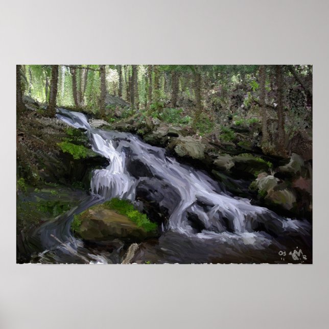Woodland Waterfall Poster (Framsidan)