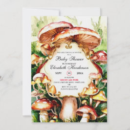 Woodland Whimsical Mushroom Baby Shower Inbjudningar
