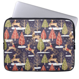 Woodland Whimsical Reindeers Winter Laptop Fodral