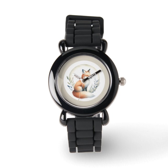Woodland Whisper- Fox Illustration  Armbandsur (Framsida)