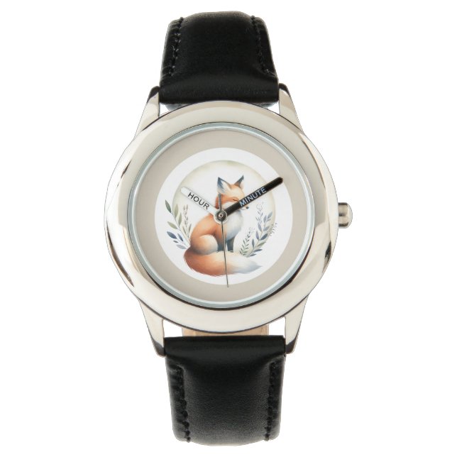 Woodland Whisper- Fox Illustration  Armbandsur (Framsida)