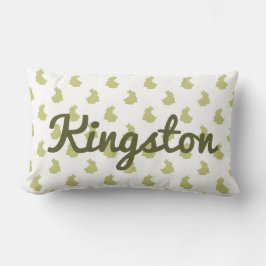 Woodland White och Olive Bunny Nursery Lumbarkudde