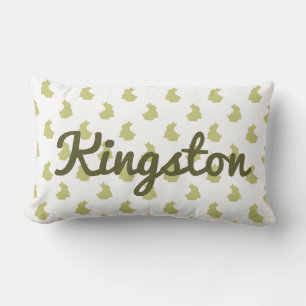 Woodland White och Olive Bunny Nursery Lumbarkudde