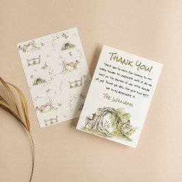 Woodland Wild Forest Deer Bunny Cute Baby Shower Tack Kort