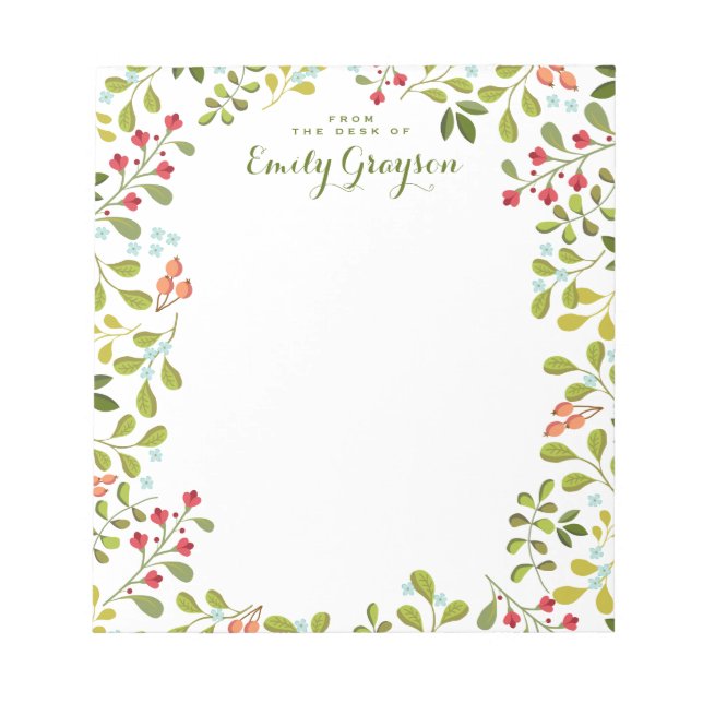 Woodland Wildblomma Personlig Social Stationery Anteckningsblock (Framsida)