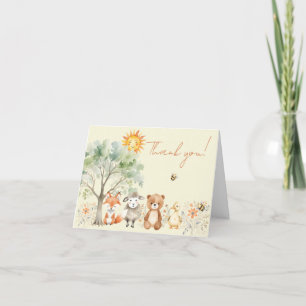Woodland Wildlife Baby Shower Blek Peach Tack Kort