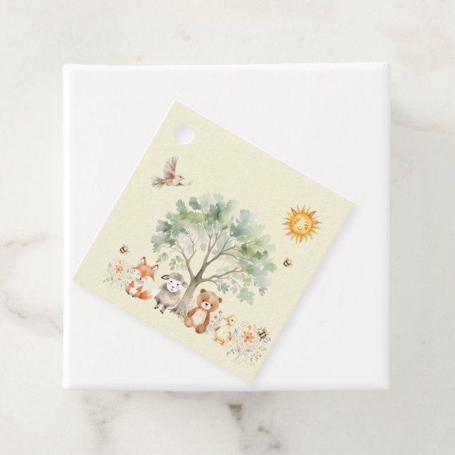 Woodland Wildlife Baby Shower Gift-Märkre Gåvor Etiketter (På plats)