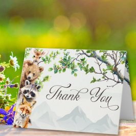 Woodland Wildlife Baby Shower Greeting  Tack Kort