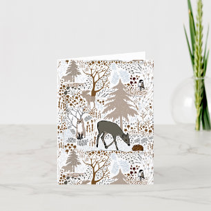 Woodland Wildlife Hjort Fox Moose Hälsning eller B Tack Kort