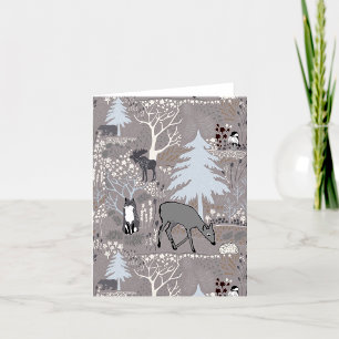 Woodland Wildlife Hjort Fox Moose Hälsning eller B Tack Kort