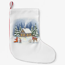Woodland Winter Cabin-julklapp
