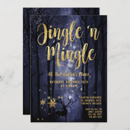 Woodland Winter Jingle Mingle Guld Julfest Inbjudningar