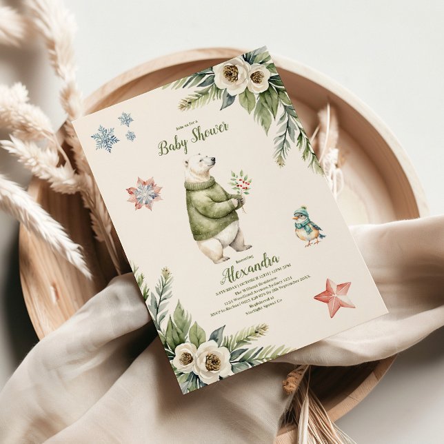 Woodland Winter-julets babyskor Inbjudningar (Skapare uppladdad)