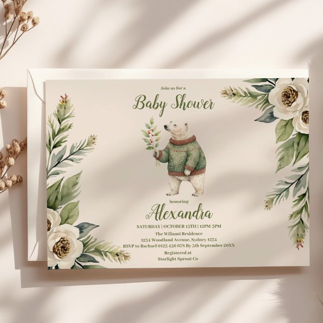 Woodland Winter-julets babyskor Inbjudningar (Skapare uppladdad)