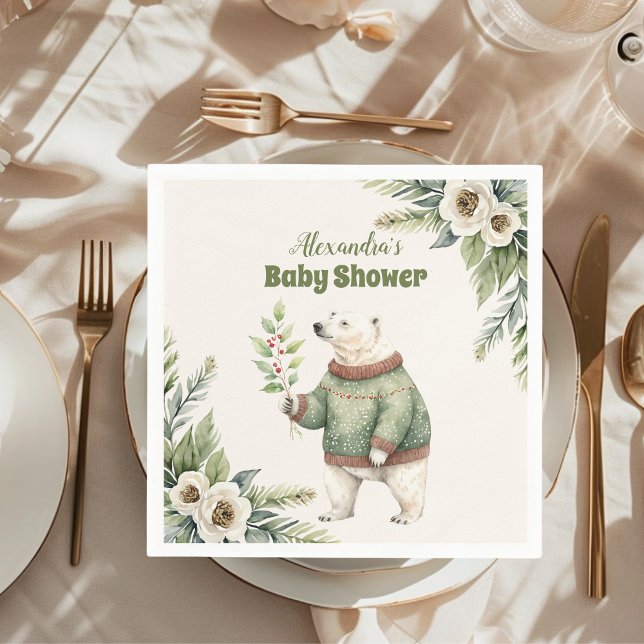 Woodland Winter-julets babyskor Pappersservett (Skapare uppladdad)