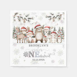 Woodland Winter ONEderland Christmas 1st Birthday Pappersservett