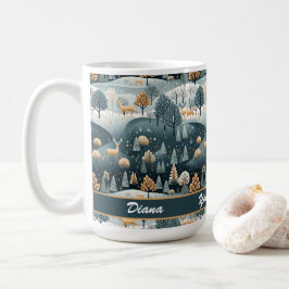 Woodland Winter Scandinavian Art Personlig Kaffemugg