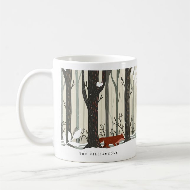 Woodland Winter Wonderland Forest Fox Joy Kaffemugg (Vänster)