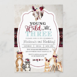 Woodland Young Vild och inbjudan till tre födelsed