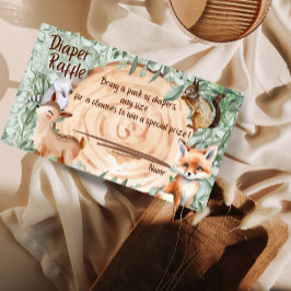 Woodland Zoo Animal Diaper Raffle babyduschkort Tilläggskort