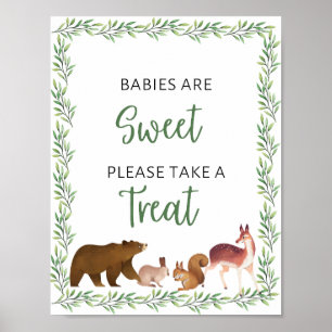 WoodlandBaby Shower Spädbarn är Sweet Sign Poster
