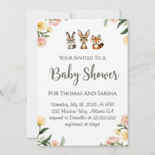 Woodlands Design Baby Shower Kort