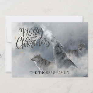 Woodlands Vargar Vinter God Jul Semester C Julkort