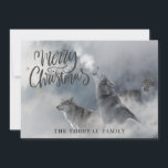 Woodlands Vargars Winter God jul Helgdag C Julkort<br><div class="desc">Skogslättar vargar som hissar i vinterhelgdagskorten i god jul med en skripttyp.</div>
