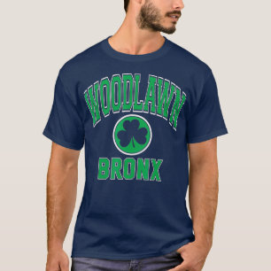 Woodlawn Bronx NY Varsity Stil Shamrock Grönt T Shirt