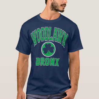 Woodlawn Bronx NY Varsity Stil Shamrock Grönt T Shirt