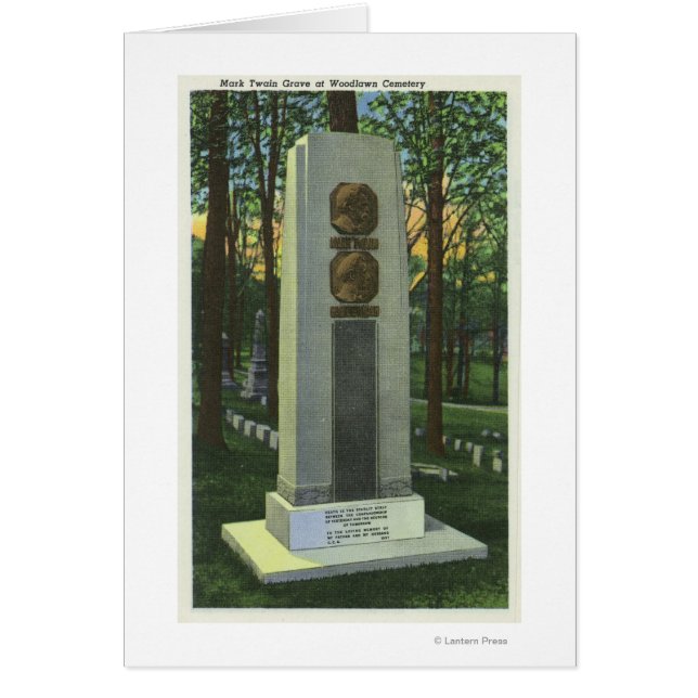 Woodlawn Cemetery, Mark Twain Gravestone Scene Hälsningskort (Framsidan)