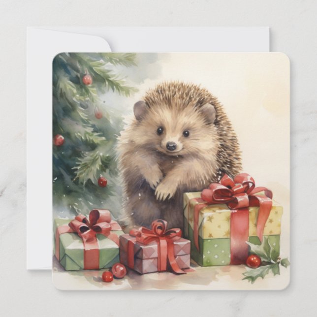 Woodlawn Collection: jul Hedgehog Julkort (Framsida)