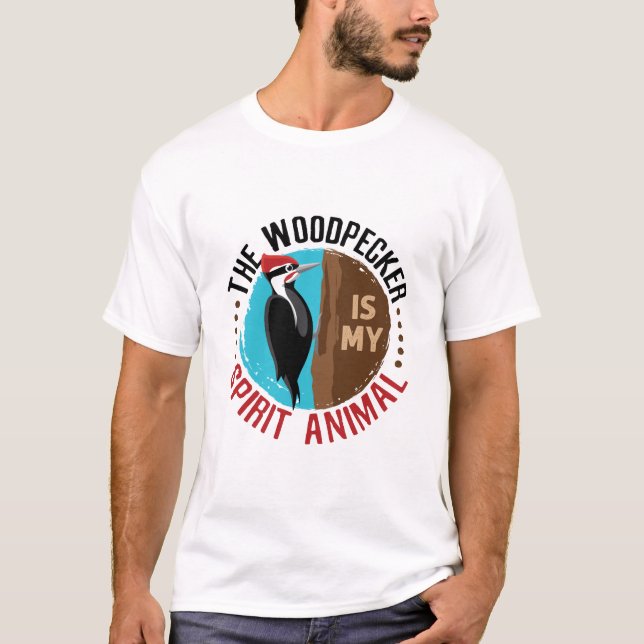 Woodpecker är mitt andliga djur t shirt (Framsida)