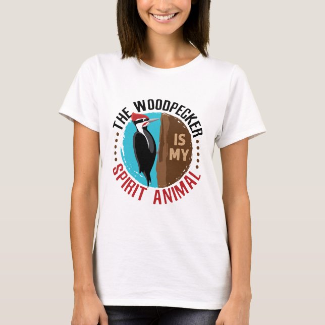 Woodpecker är mitt andliga djur t shirt (Framsida)