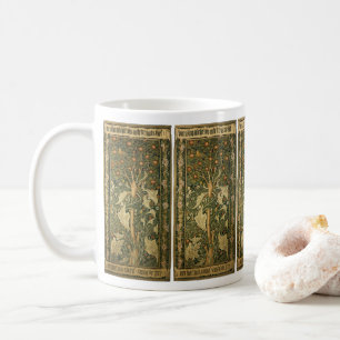 Woodpecker av William Morris, Vintage Textile Art Kaffemugg