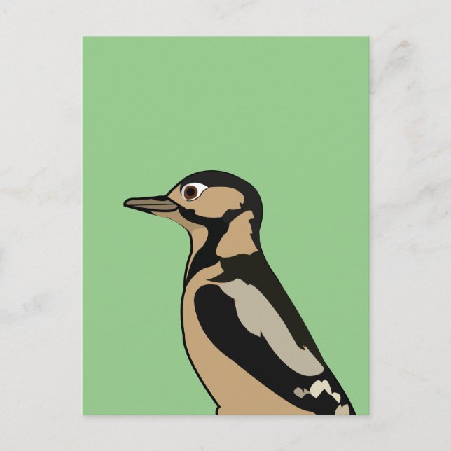 Woodpecker Bird Natature Art Vykort (Framsida)